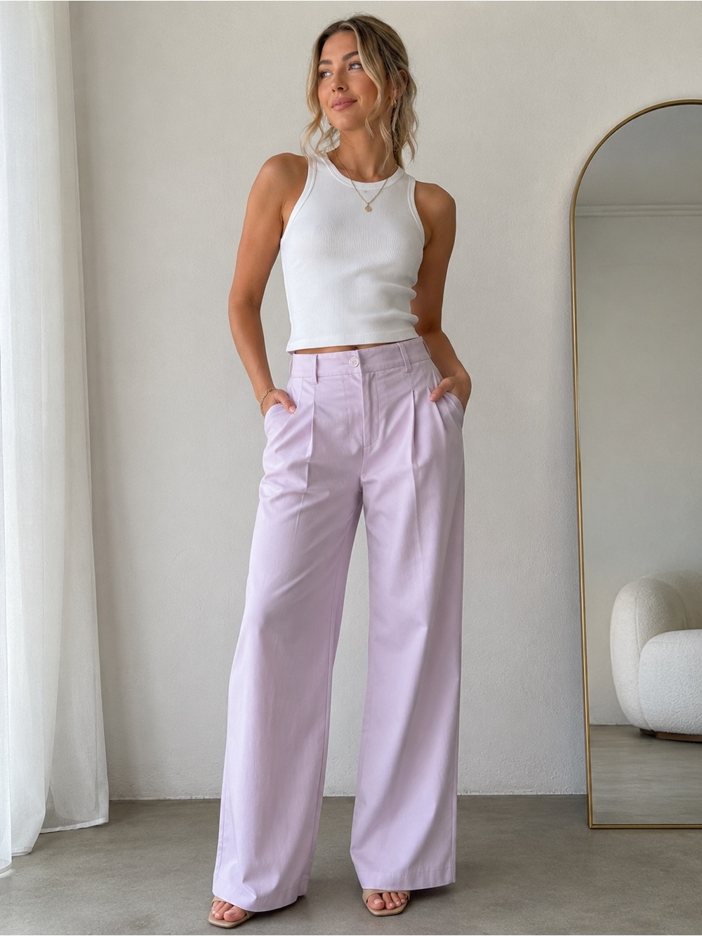 wild fable Lavender Pink High-Rise Wide Leg Pants